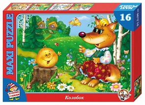 Пазл макси «Колобок. В гостях у сказки», 16 элементов (Десятое королевство, 01035ДК)